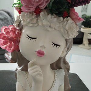 Pretty girl planter pot